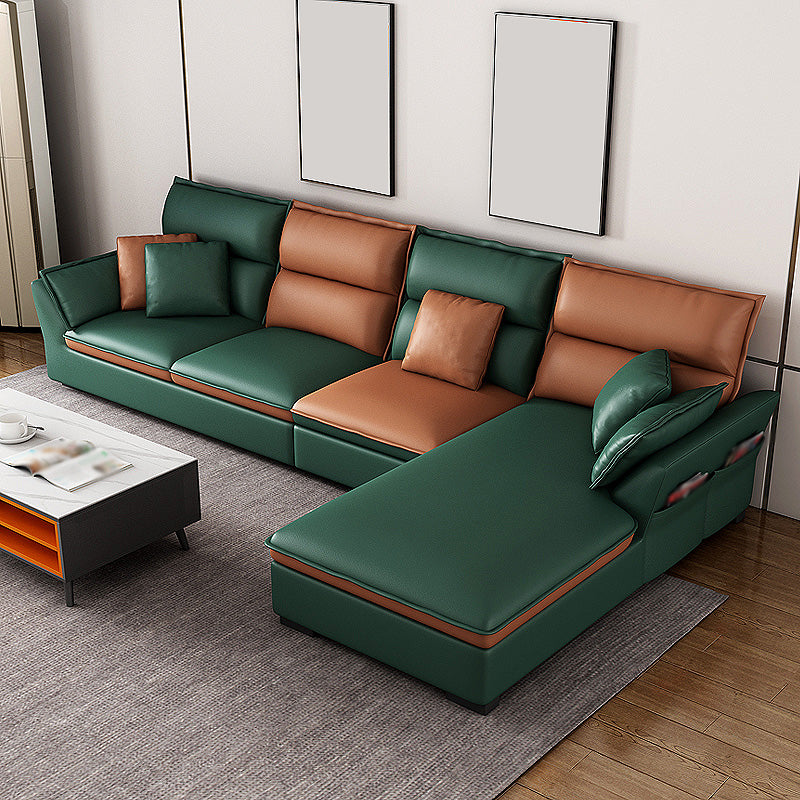 Divano braccio top a cuscino moderno 37,4 "sezioni posteriori ad alto contenuto di 4 posti con conservazione