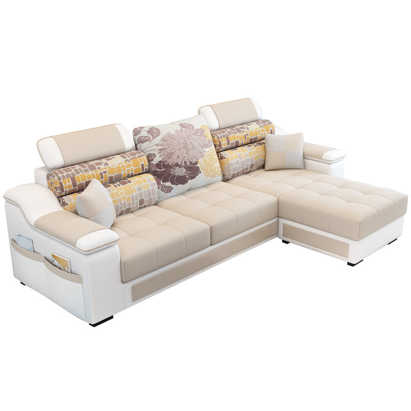 Bracci inclinati a forma di. Divano posteriore alto 106.3 "l x 57" w x 35,43 "sezioni H con archiviazione