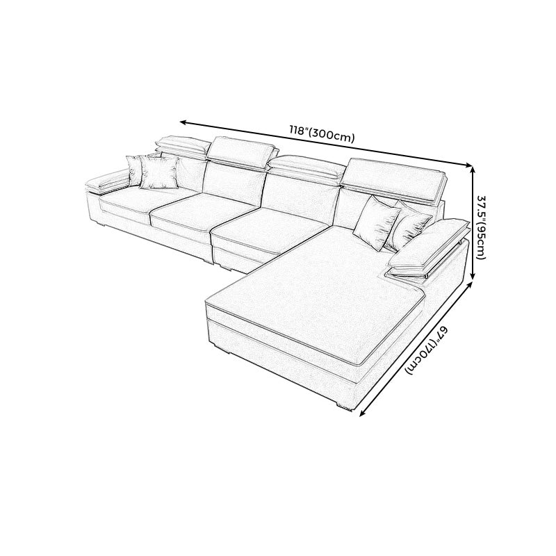 118.11 "LX 66.93" W x 37.4 "H -Sofa und Chaise Stoffkissen zurück -Abschnitte
