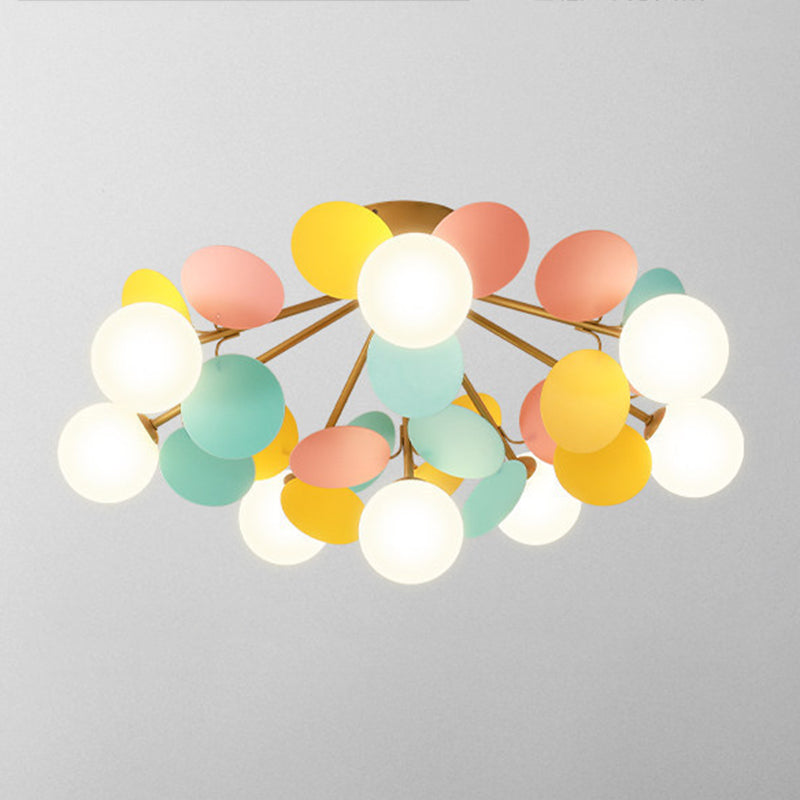 Lámpara de techo de techo de forma esférica de estilo moderno iluminación de techo múltiple de luz para dormitorio