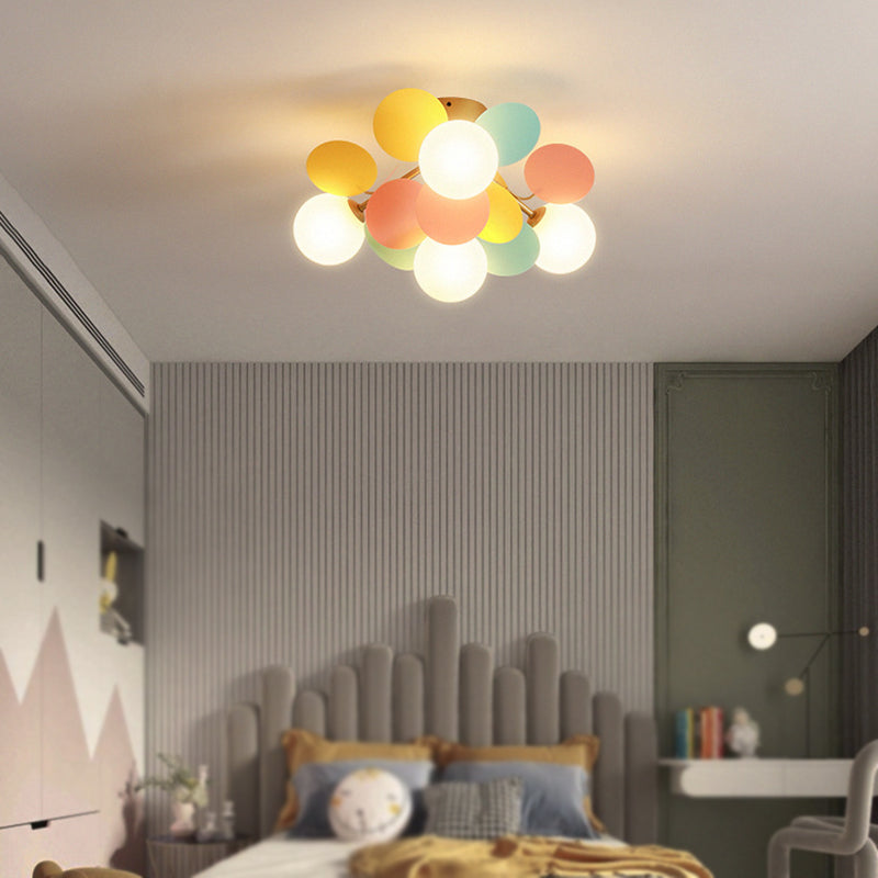 Lámpara de techo de techo de forma esférica de estilo moderno iluminación de techo múltiple de luz para dormitorio
