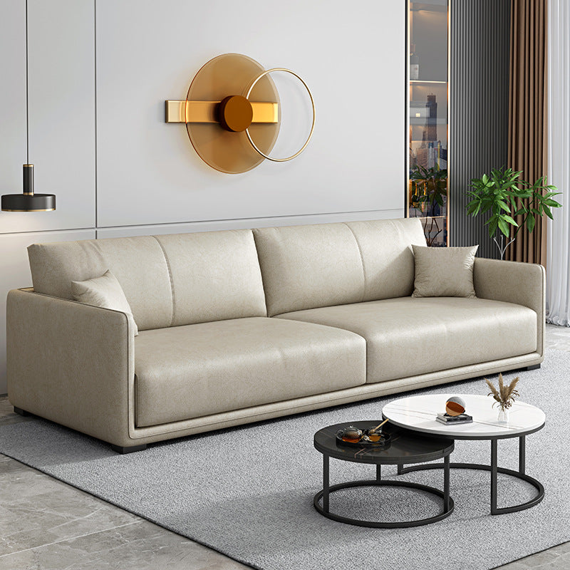 Contemporary 3-seater Sofa Sewn Pillow Back Couch for Living Room