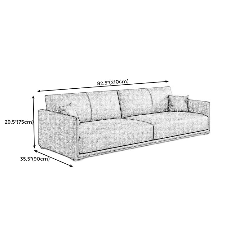 Sewn Pillow Back Sofa 29.53"H Flared Arm Couch for Living Room