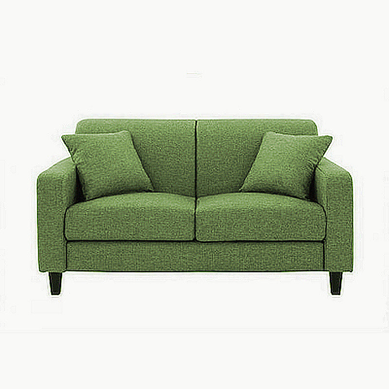 Contemporary 2-seat Sofa Square Arm Settee with Removable Cushions