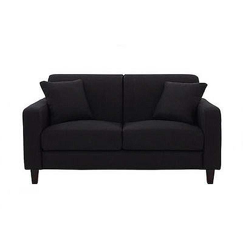Contemporary 2-seat Sofa Square Arm Settee with Removable Cushions