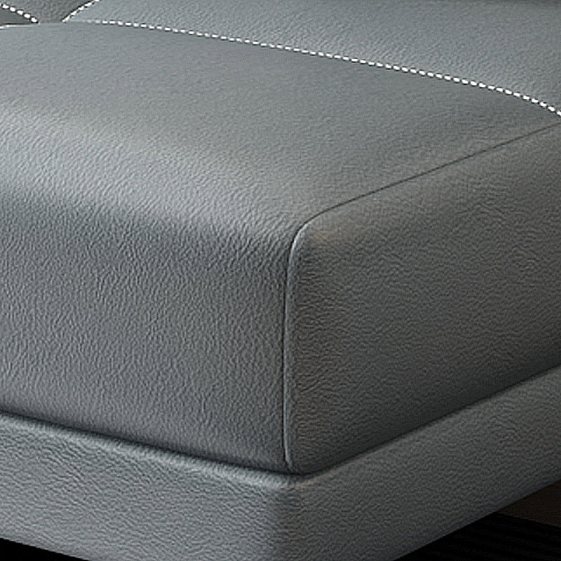 Armless Tight Back Bed Settee Cotton Blend and Faux Leather Sofa Bed