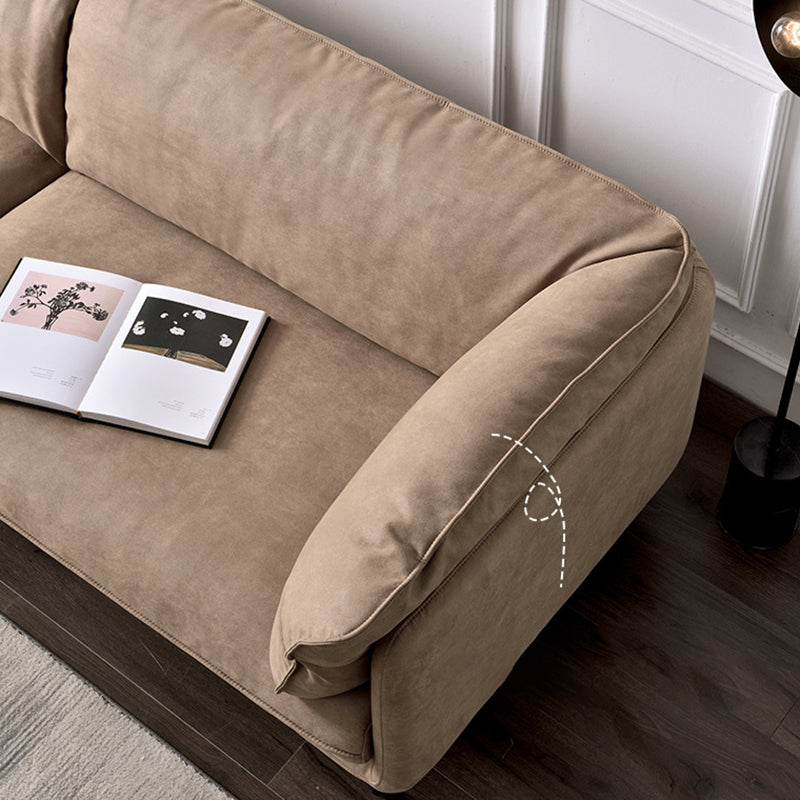 Stationary Faux Leather Living Room Pillow Top Arm Standard Sofa