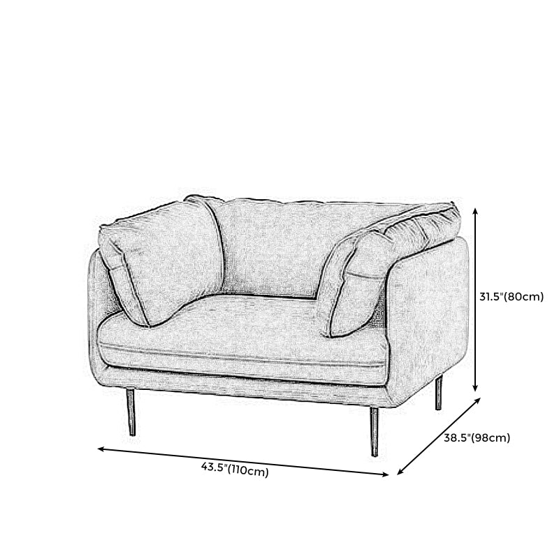Stationary Faux Leather Living Room Pillow Top Arm Standard Sofa