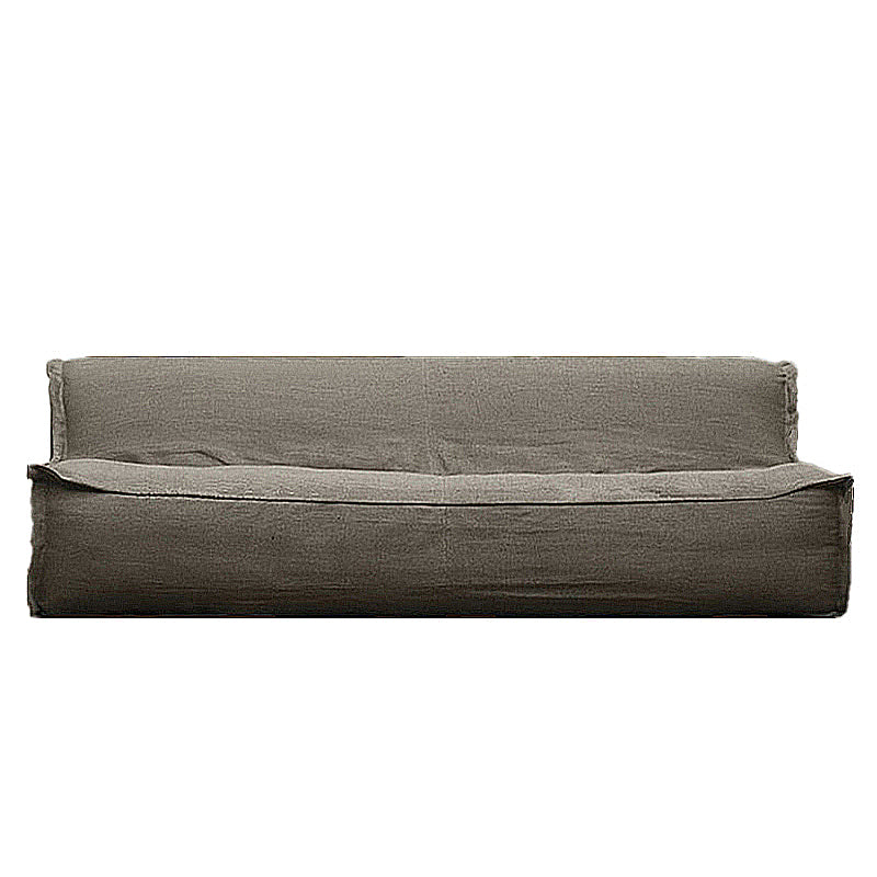 Cotton Blend/ Faux Leather Sofa Armless Settee for Three People