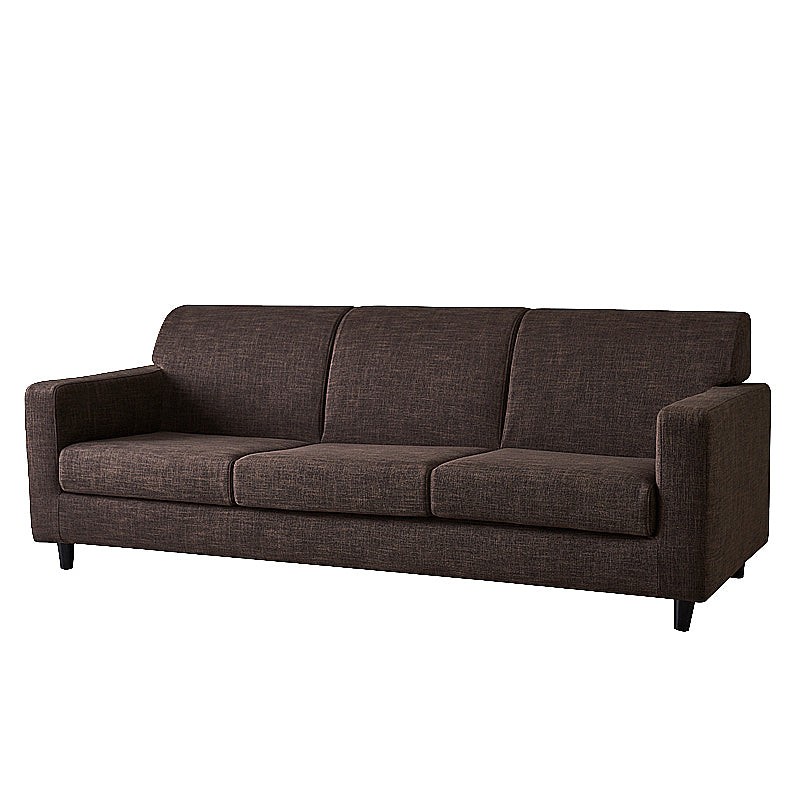Contemporary Velvet/Linen Couch Square Arm Sofa with Loose Back