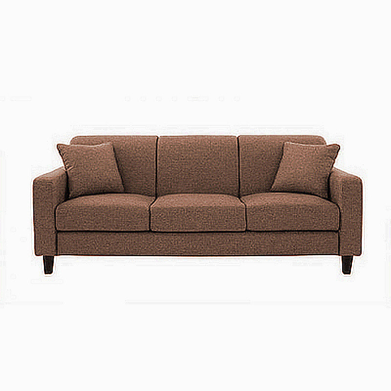 Contemporary Velvet/Linen Couch Square Arm Sofa with Loose Back