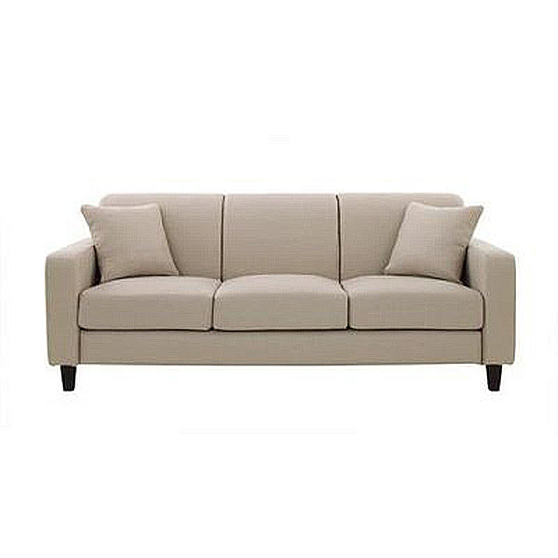 Contemporary Velvet/Linen Couch Square Arm Sofa with Loose Back
