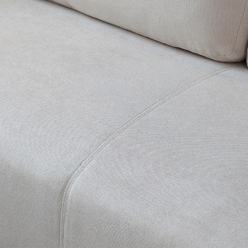 Contemporary Square Arm Cushions Leather and Cotton Blend Settee Couch