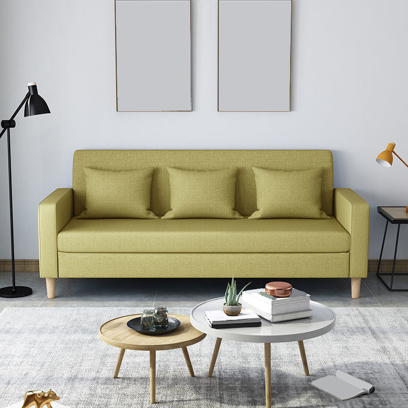Contemporary 3-seater Sofa Square Arm Settee with Three Pillow Back