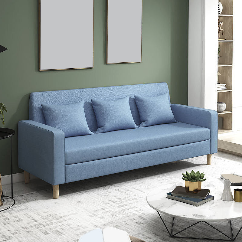 Contemporary 3-seater Sofa Square Arm Settee with Three Pillow Back