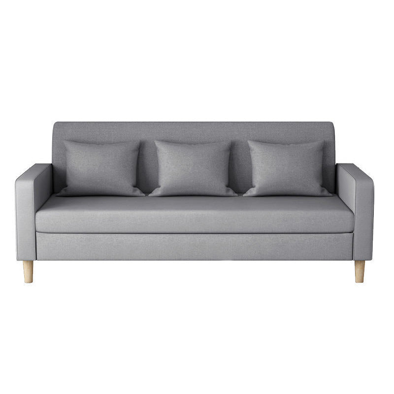 Contemporary 3-seater Sofa Square Arm Settee with Three Pillow Back