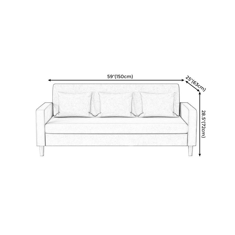 Contemporary 3-seater Sofa Square Arm Settee with Three Pillow Back