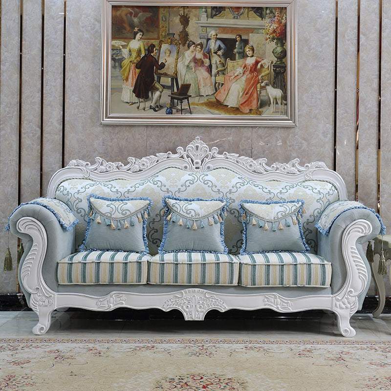 Traditional Camel Back CouchFlared Arm Settee for Three People