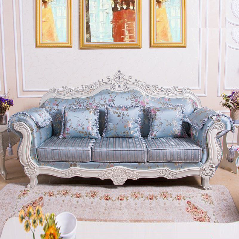 Traditional Camel Back CouchFlared Arm Settee for Three People