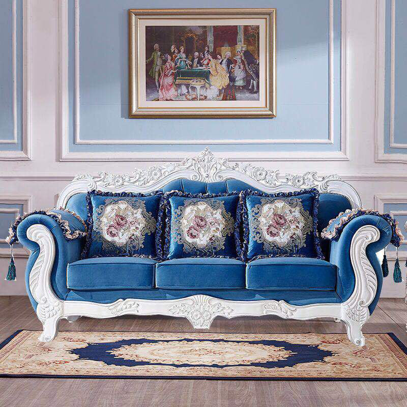 Traditional Camel Back CouchFlared Arm Settee for Three People