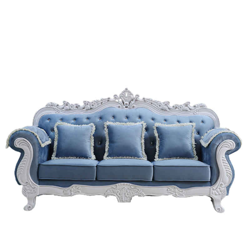 Traditional Camel Back CouchFlared Arm Settee for Three People