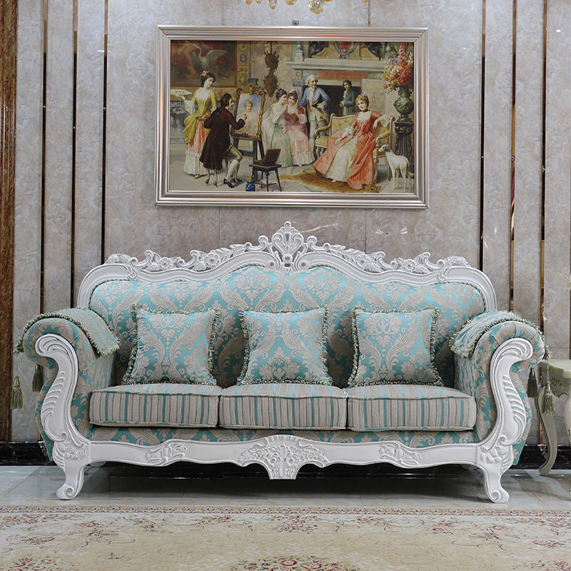 Traditional Camel Back CouchFlared Arm Settee for Three People