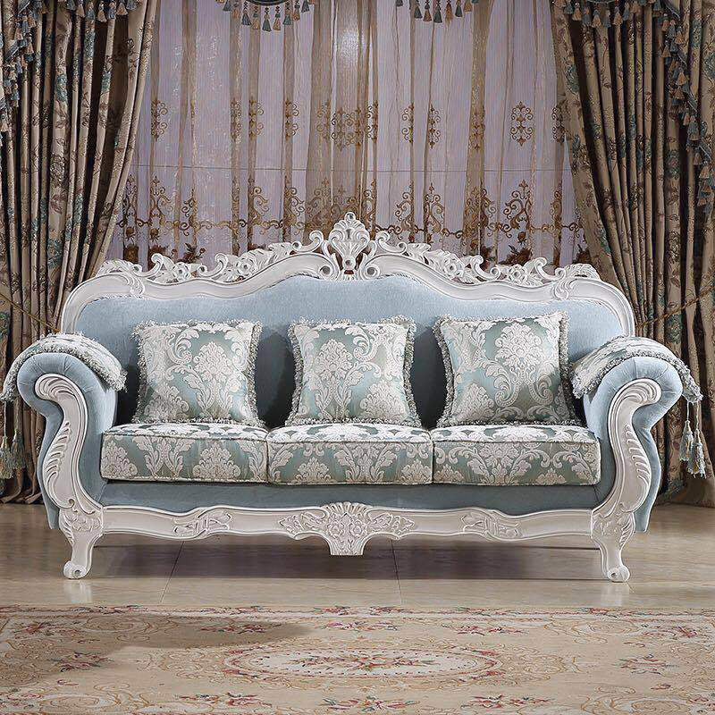 Traditional Camel Back CouchFlared Arm Settee for Three People