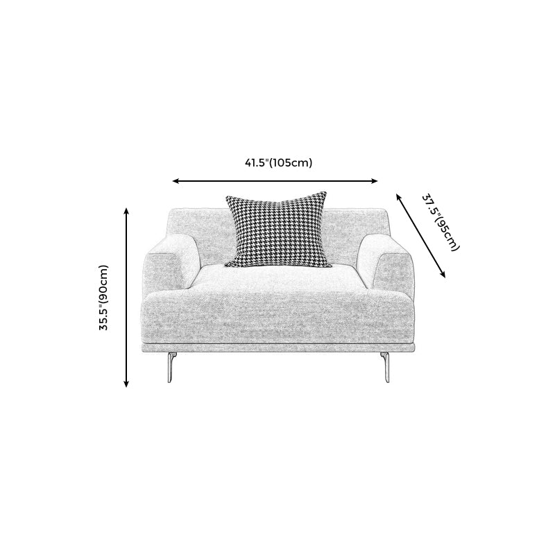 Contemporary Living Room Beige Sofa Square Arm Standard Settee