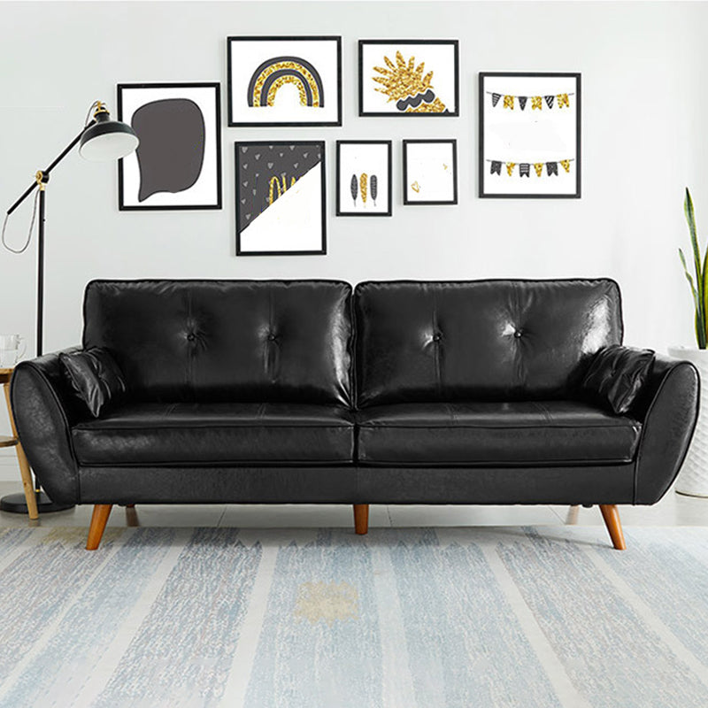 Contemporary Tufted Back Sofa 33.46" H Settee for Living Room with 4 Legs