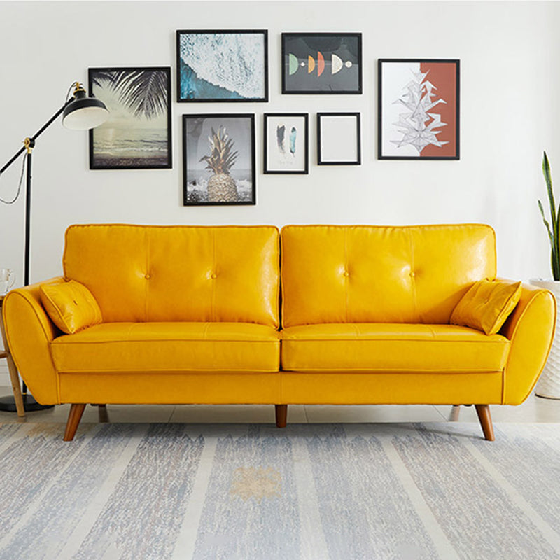 Contemporary Tufted Back Sofa 33.46" H Settee for Living Room with 4 Legs