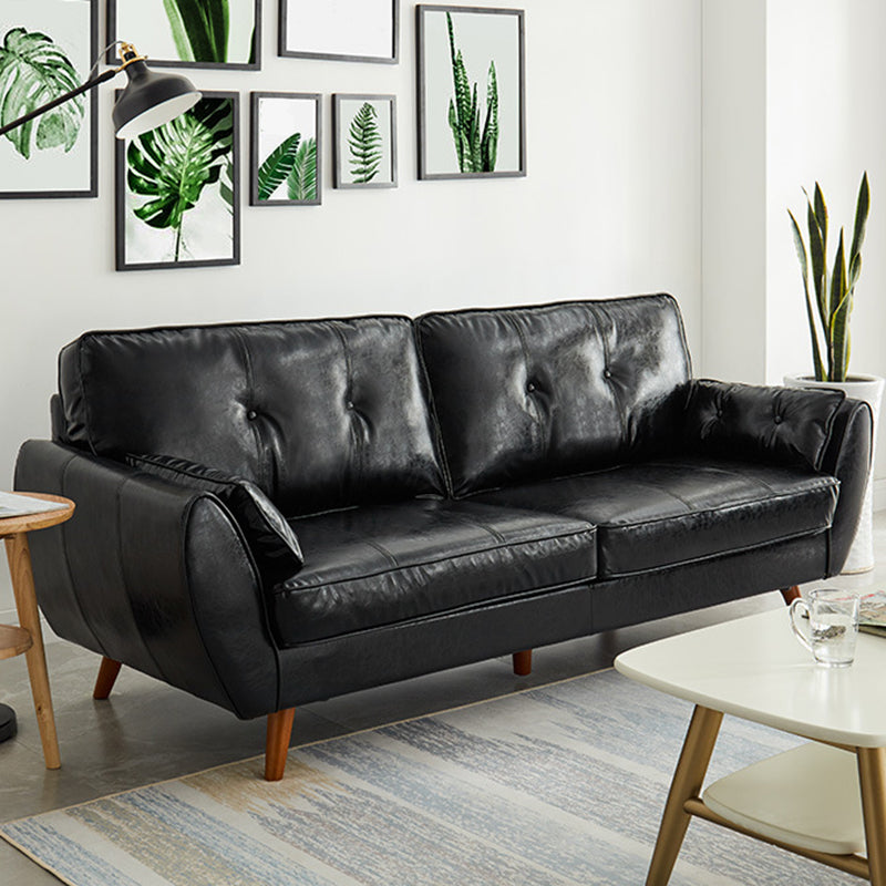 Contemporary Tufted Back Sofa 33.46" H Settee for Living Room with 4 Legs
