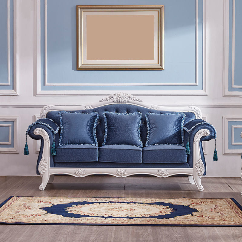 Tight and Tufted Split-Back Rolled Arm Sofa Couch for Three People