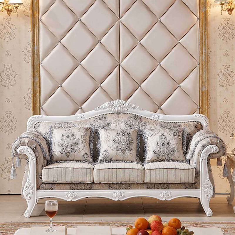Tight and Tufted Split-Back Rolled Arm Sofa Couch for Three People