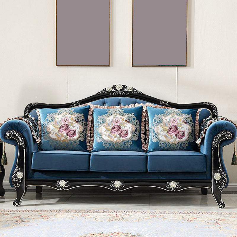 Tight and Tufted Split-Back Rolled Arm Sofa Couch for Three People