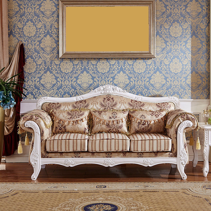 Tight and Tufted Split-Back Rolled Arm Sofa Couch for Three People