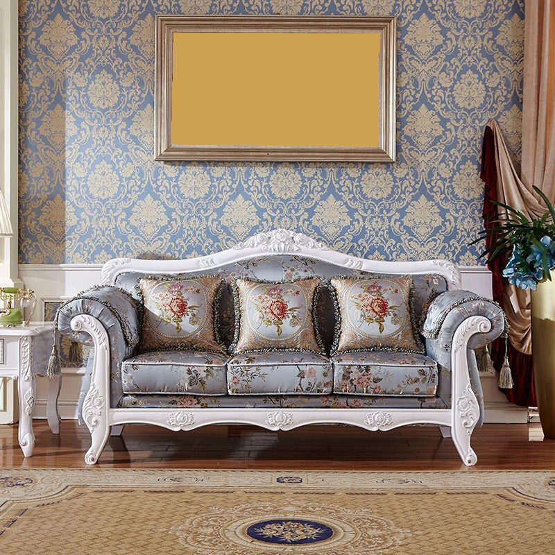 Tight and Tufted Split-Back Rolled Arm Sofa Couch for Three People