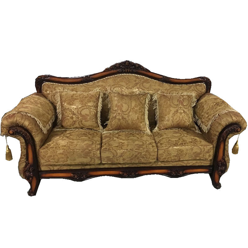 Tight and Tufted Split-Back Rolled Arm Sofa Couch for Three People
