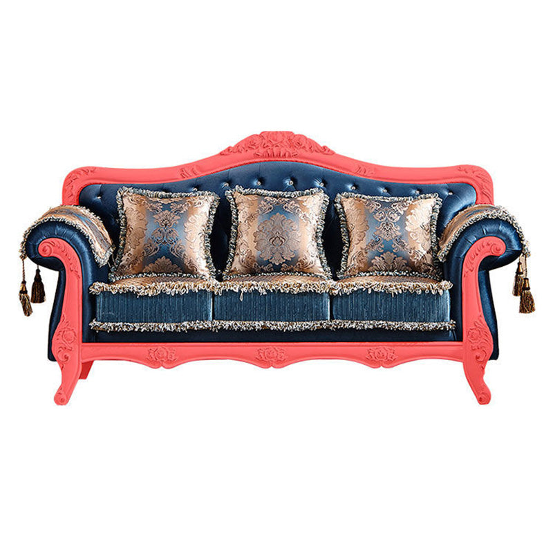 Tight and Tufted Split-Back Rolled Arm Sofa Couch for Three People