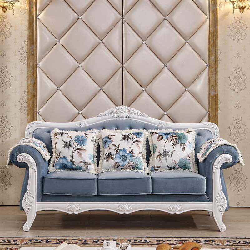 Tight and Tufted Split-Back Rolled Arm Sofa Couch for Three People