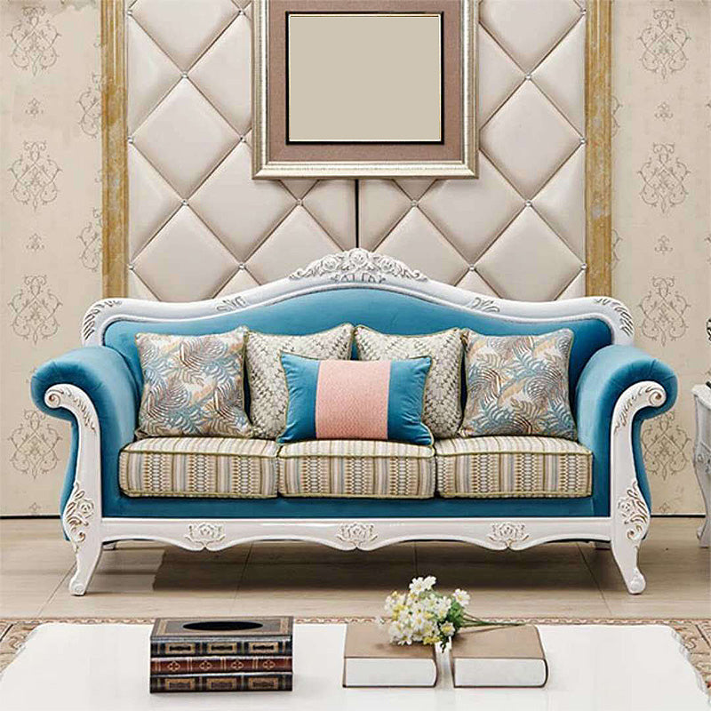 Tight and Tufted Split-Back Rolled Arm Sofa Couch for Three People