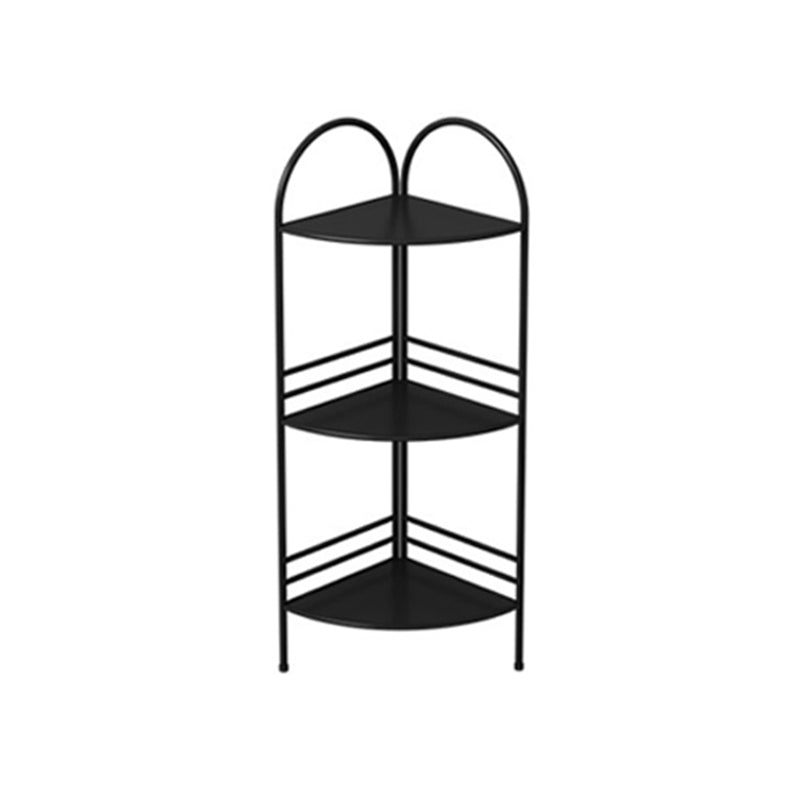 3/5-Shelf Contemporary Corner Bookshelf Iron Open Bookshelf for Living Room
