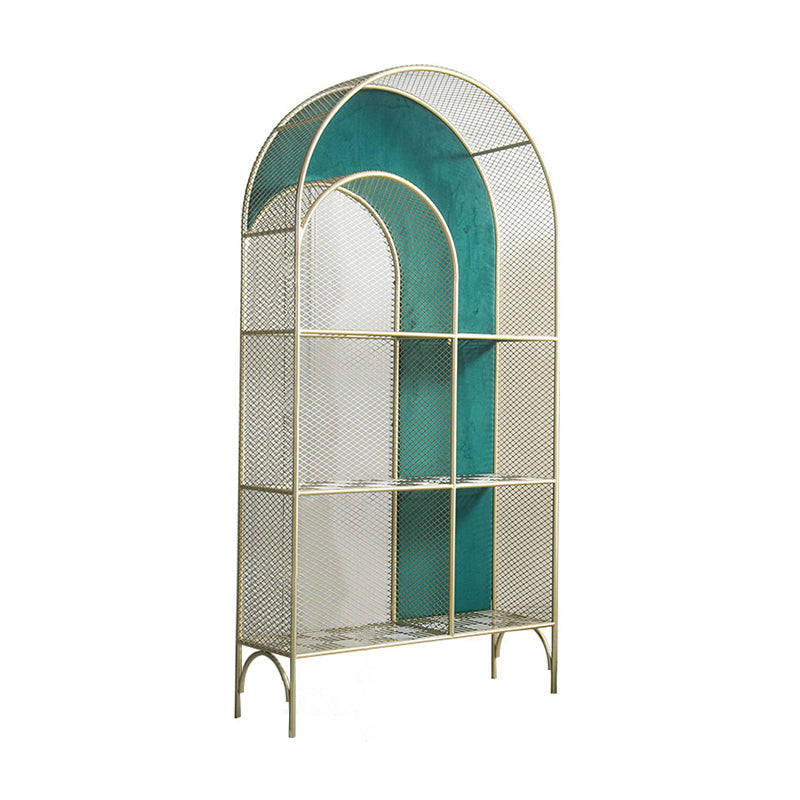 Glam Style Vertical Bookshelf Metal 3-shelf Bookcase for Home Use