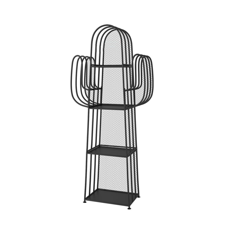 59"H Scandinavian Style Bookshelf Metal Shelf Bookcase for Home Use