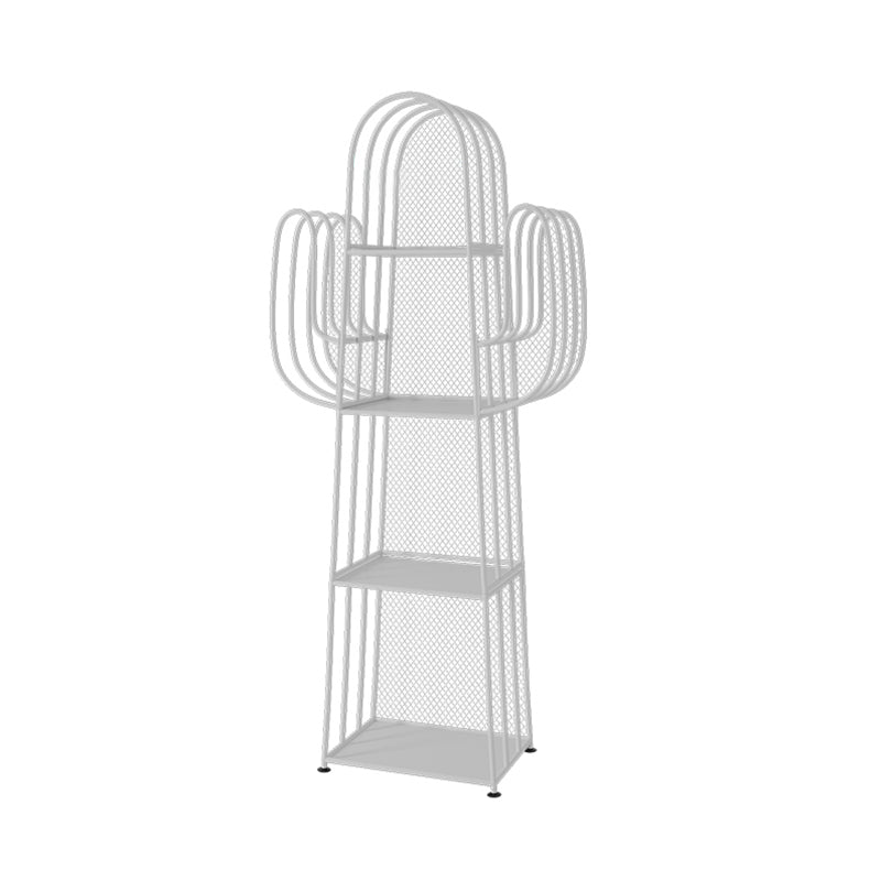 59"H Scandinavian Style Bookshelf Metal Shelf Bookcase for Home Use