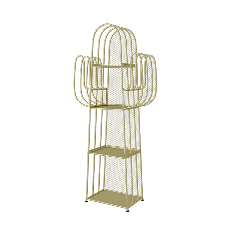 59"H Scandinavian Style Bookshelf Metal Shelf Bookcase for Home Use