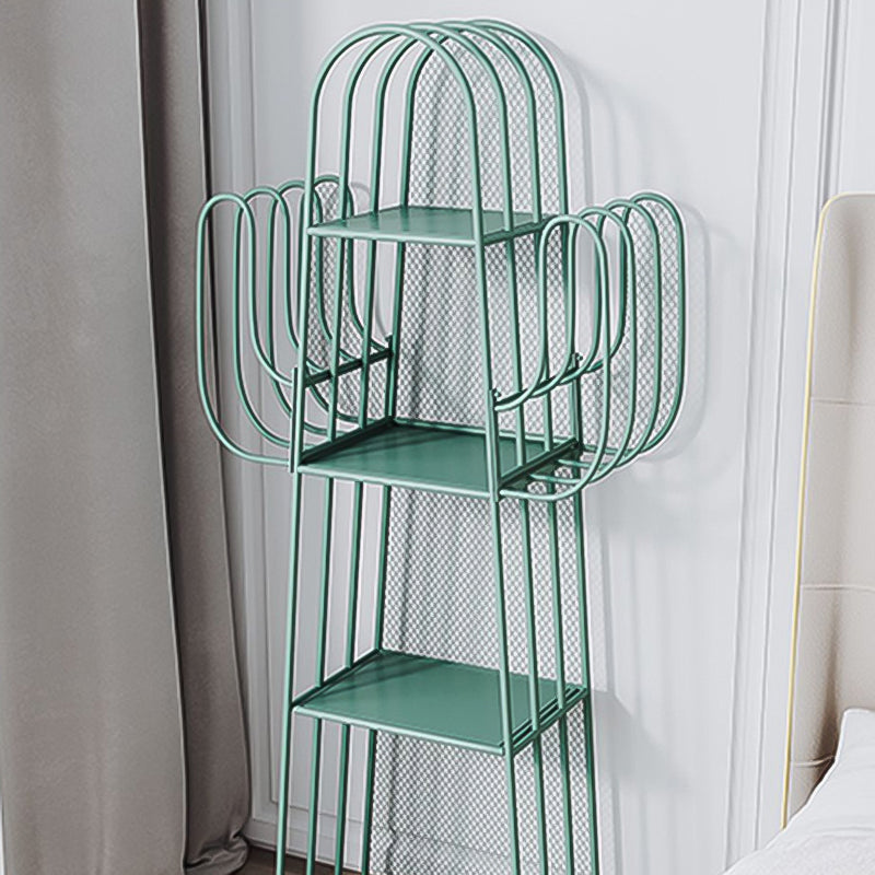 59"H Scandinavian Style Bookshelf Metal Shelf Bookcase for Home Use