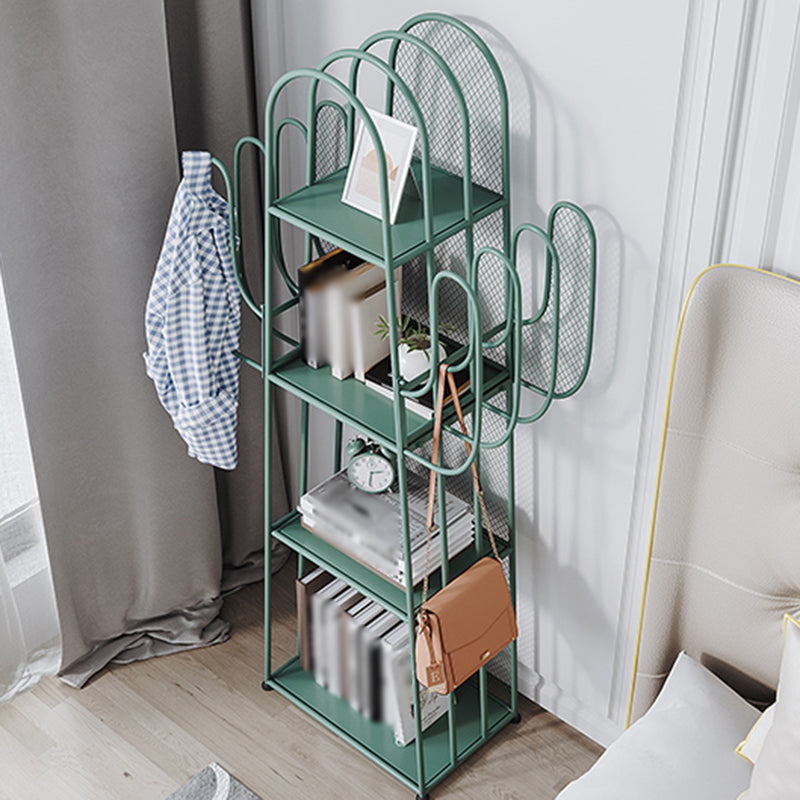 59"H Scandinavian Style Bookshelf Metal Shelf Bookcase for Home Use