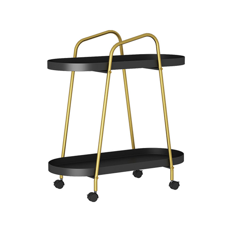 Scandinavian Iron Etagere Bookshelf with Caster Wheels,23.6"L x 11"W x 25.2"H