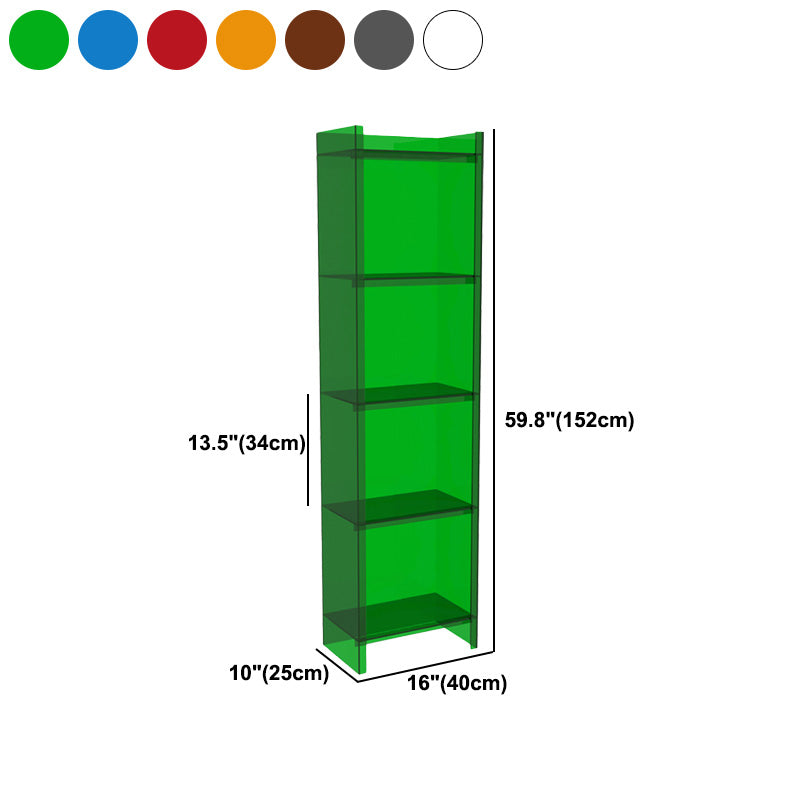 Closed Back Plastic Bookcase Scandinavian Style Bookshelf for Home Office Study Room