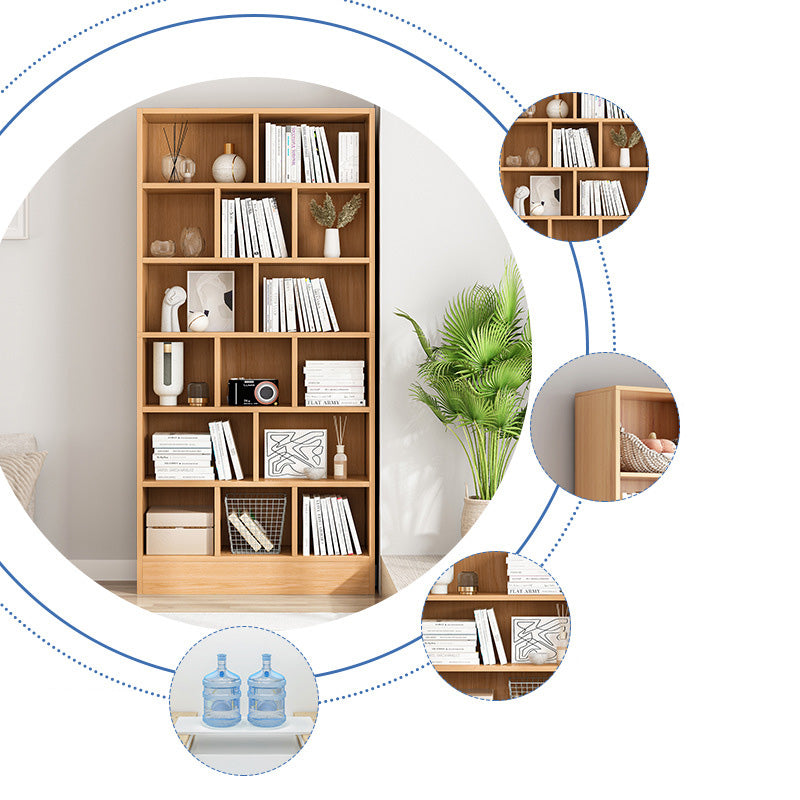 Scandinavian Manufactured Wood Standard Bookshelf Vertical Bookshelf for Living Room